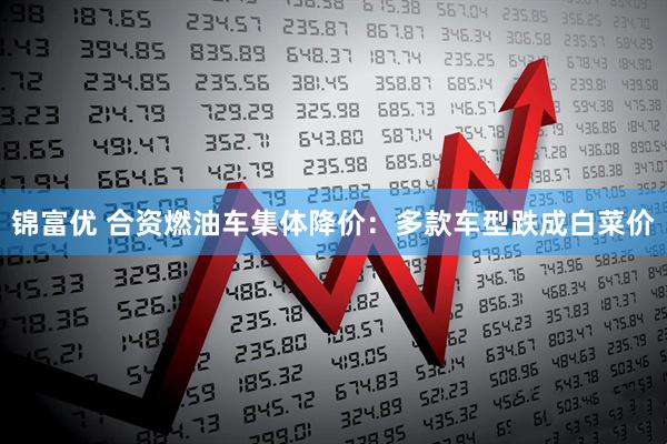 锦富优 合资燃油车集体降价:多款车型跌成白菜价